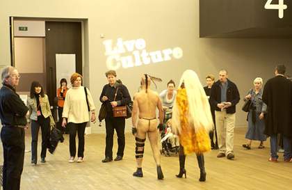 Ex-Centris Performance photo (performers walk amongst visitors)