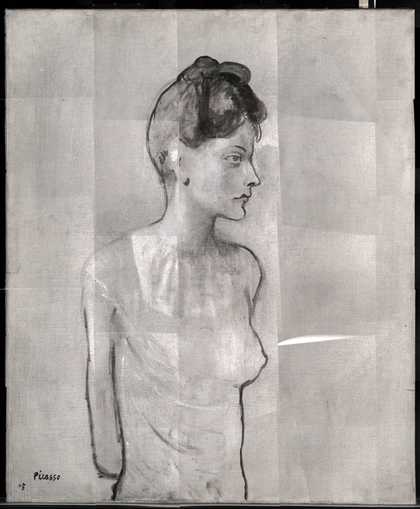 Short-wave infrared (SWIR) image (1500–1700nm) of Girl in a Chemise c.1905