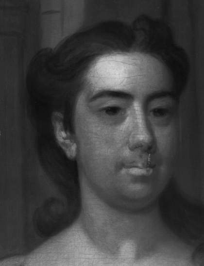 Fig.10 Infrared reflectograph detail of the central woman’s head