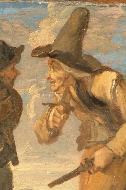Fig.10 Detail of brushwork in the figure on the far right