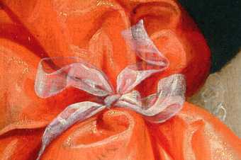 Fig.11 Detail of the bow on the sitter’s red cape