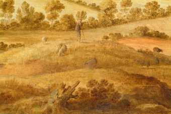 Fig.11 Detail of the shepherd and his flock in normal light