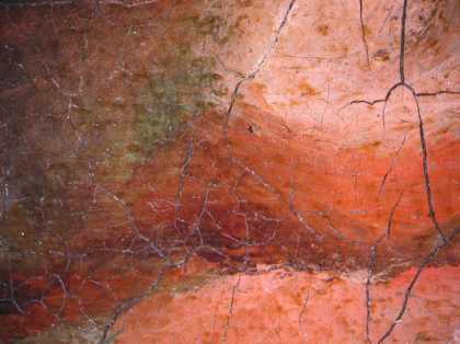 Fig.11 Detail at x8 magnification of the grey ground left visible to form half-shadows around the lips