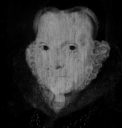Fig.11 Infrared reflectograph detail of the face