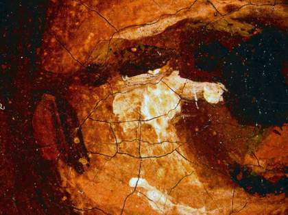 Fig.11 Detail of the sitter’s left eye, photographed at x8 magnification