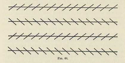 Diagram of Zöllner line illusion from William James, The Principles of Psychology, vol.2, New York 1890