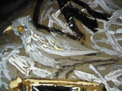 Fig.12 Detail at x8 magnification of the enamelled bird in the earring