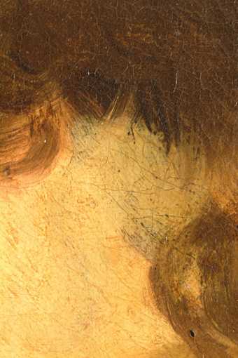 Fig.12 Detail showing the pentimento in the forehead