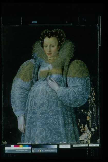Fig.12 Portrait of an Unknown Lady c.1595 during the removal of old varnish and overpaint