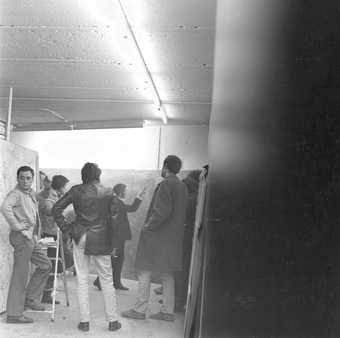 Fig.12 A meeting in the studio of Gerhard Richter in Düsseldorf, 29 January 1970, during preparations for the exhibition Strategy: Get Arts at the Edinburgh College of Art, 1970