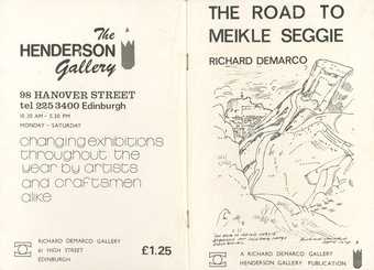 Fig.13 Cover of Richard Demarco, The Road to Meikle Seggie, Edinburgh 1978