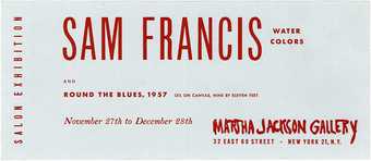 Fig.13 Invitation card for Sam Francis: Watercolors and Round the Blues, Martha Jackson Gallery, New York, 1957