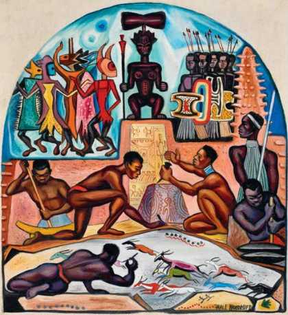 Fig.14 Hale Woodruff, Study for The Art of the Negro: Native Forms 1950