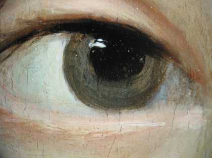 Fig.15 Detail at x8 magnification of the sitter’s right eye