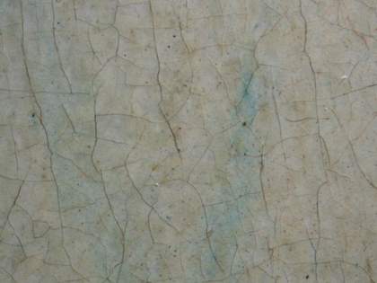Fig.15 Wet-in-wet application of azurite into flesh paint for the veins in the temple, photographed at x12 magnification