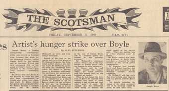 Fig.15 Alan Hutchison, ‘Artist’s Hunger Strike over Boyle’, Scotsman, 5 September 1980