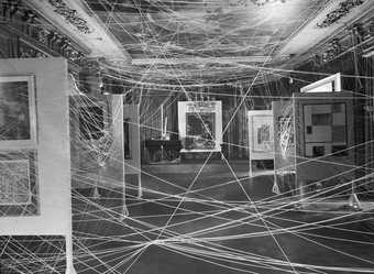 Fig.16 John D. Schiff Installation view of First Papers of Surrealism exhibition, showing Marcel Duchamp’s His Twine 1942