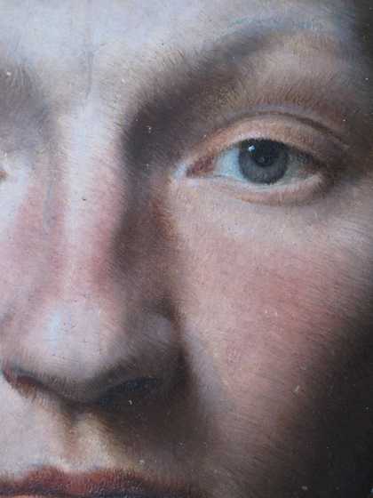 Fig.18 Detail of the face, showing the technique of hatching