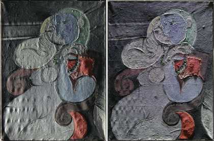 Nude Woman in a Red Armchair 1932 under raking light from left and from top