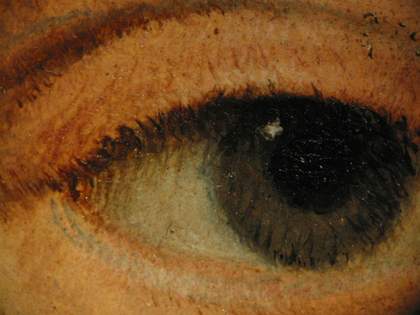 Fig.19 Detail of the sitter’s right eye, showing the hatching technique