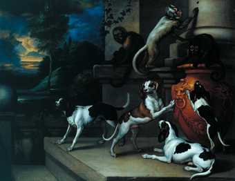 Francis Barlow, Monkeys and Dogs Playing 1661