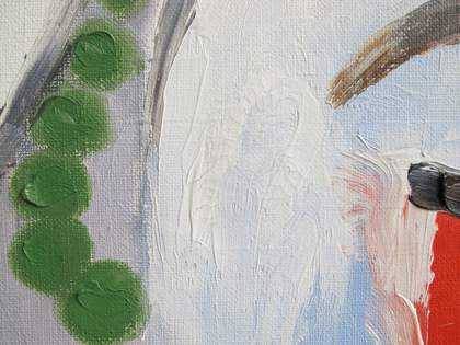 Detail of light green beads