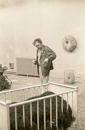 Fig.21 Günter Weseler preparing his installation for Strategy: Get Arts at the Edinburgh College of Art, August 1970
