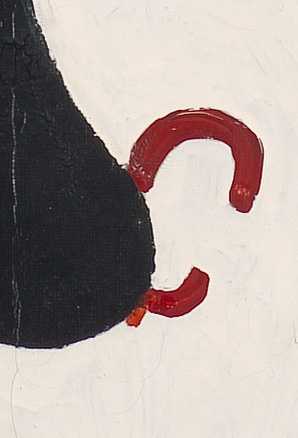 Detail of letter ‘C’ shaped around heel of figure