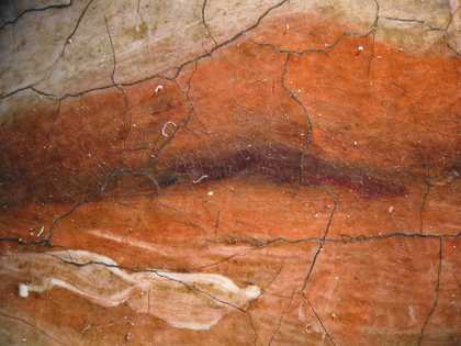 Fig.24 Detail of the sitter’s mouth at x8 magnification, showing wet-in-wet brushwork