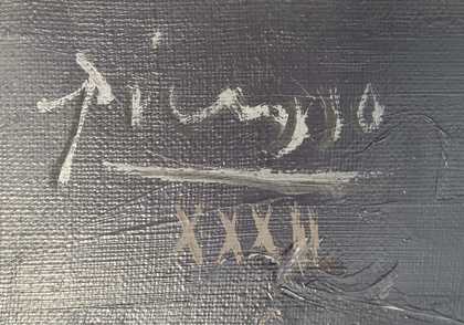 Detail of signature and date in upper-left corner