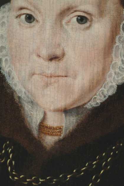Fig.2 Detail of the face of Portrait of Elizabeth Roydon, Lady Golding 1563