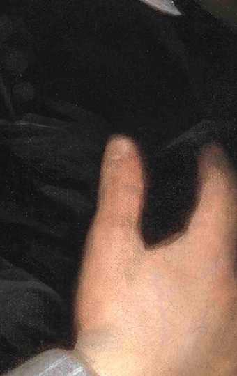 Fig.2 Detail of the sitter's right hand