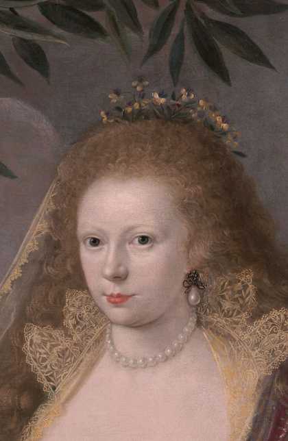 Fig.2 Detail of the head in Portrait of a Lady, Called Elizabeth, Lady Tanfield 1615