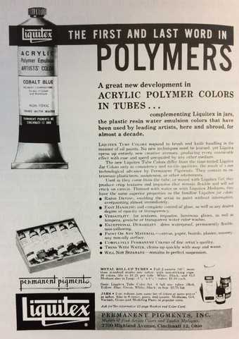 Fig.2 Advertisement for Liquitex Acrylic Polymer Tube Paints, 1964 