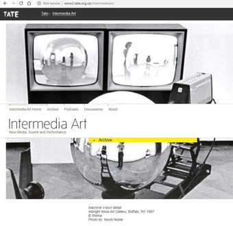 Fig.3 The homepage of the ‘Intermedia Art’ website, www2.tate.org.uk/intermediaart, accessed 1 October 2019 