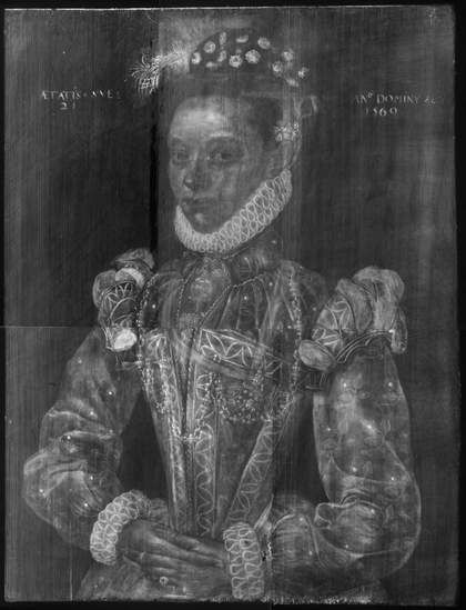 Fig.2 X-radiograph of A Young Lady Aged 21, Possibly Helena Snakenborg, Later Marchioness of Northampton 1569