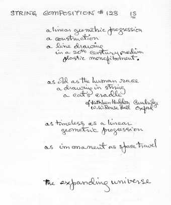 Fig.2 Sue Fuller Handwritten poem ‘String Composition #128’, 30 