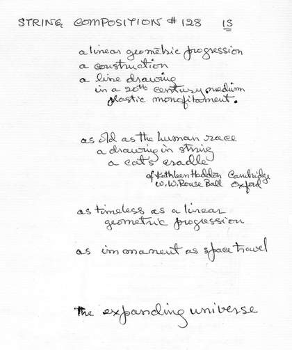 Fig.2 Sue Fuller Handwritten poem ‘String Composition #128’, 30 