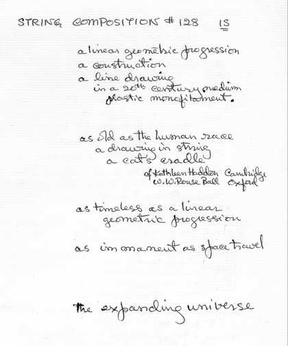 Fig.2 Sue Fuller Handwritten poem ‘String Composition #128’, 30