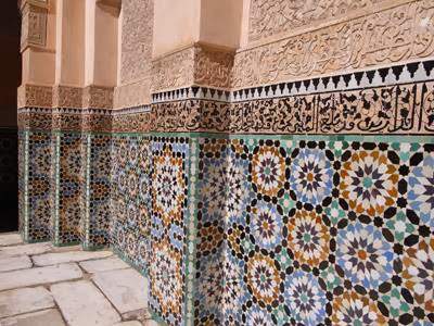Sixteenth-century zellige tilework at the Ben Youssef Madrasa, Marrakech