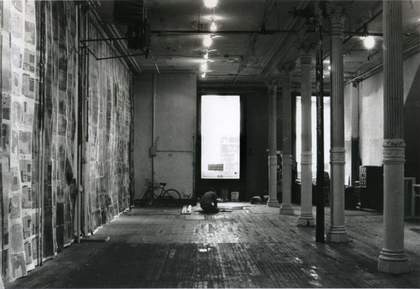 Gordon Matta-Clark installing Walls Paper at 112 Greene Street in 1972