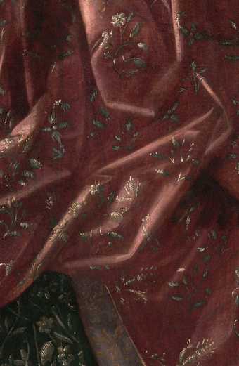  Fig.3 Detail of the drapery of Portrait of a Lady, Called Elizabeth, Lady Tanfield 1615
