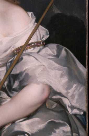 Fig.3 Detail of the sitter’s left arm and drapery
