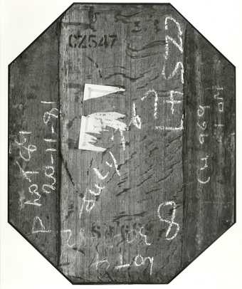 Fig.3 The back of the painting, photographed in black-and-white