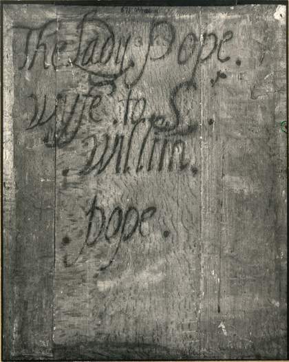Fig.3 The reverse of Lady Elizabeth Pope c.1615, photographed in black and white