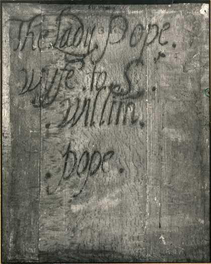Fig.3 The reverse of Lady Elizabeth Pope c.1615, photographed in black and white