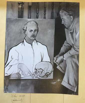 Photograph of Picabia with Portrait of a Doctor c.1935