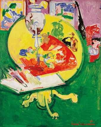 Hans Hofmann, Still Life – Yellow Table on Green 1936