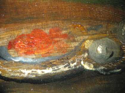 Fig.4 Detail at x8 magnification of decoration in the headdress.