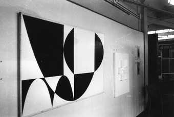 Fig.4 Installation view of Anthony Hill’s Catenary Rhythms 1953–4 in the exhibition Artist versus Machine, Building Centre, London, 1954